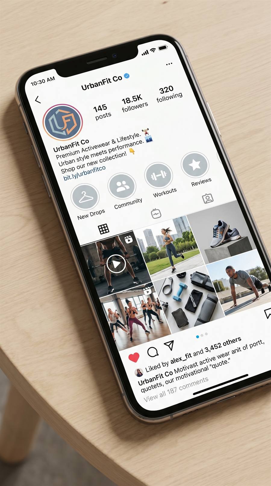 Instagram profile mockup